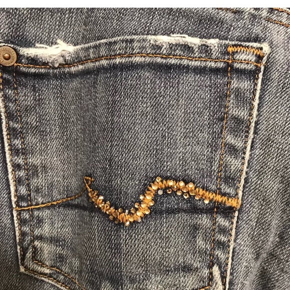 7 For All Mankind Distressed Jeans Bootcut - Picture 5 of 8